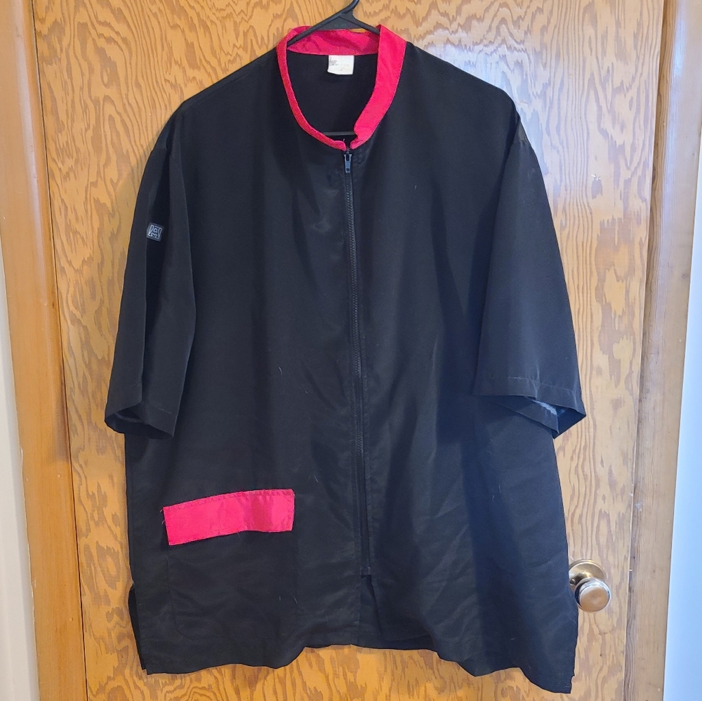 Artero Grooming/Stylist Smock Jacket | Black & Pink Salon Workwear XXL